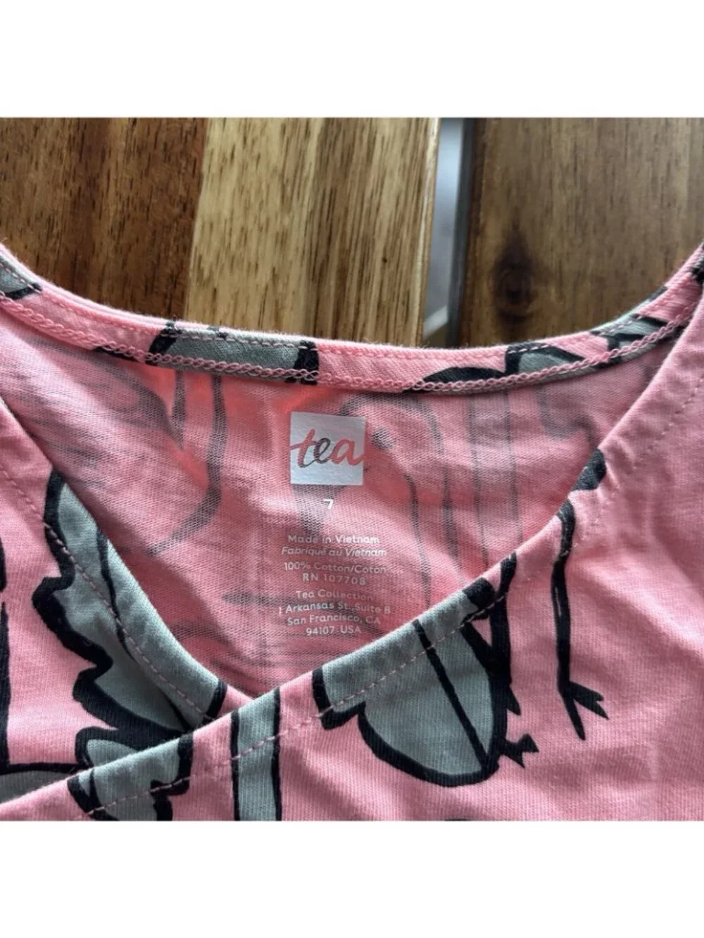 Tea Collection Flamingo Print Short Sleeve Dress Girl Sz 7 Tropical Play Zoo NWT